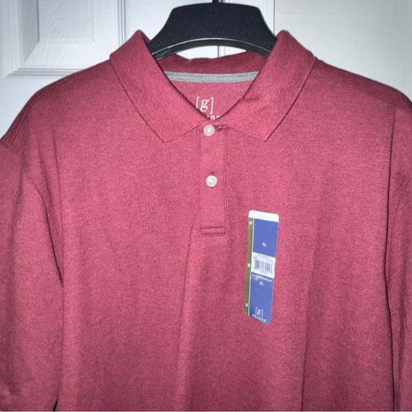 George Men's XL Pique Polo Shirt Heritage Russet Heather NWT Big Vtg 90s Stretch - Picture 5 of 12